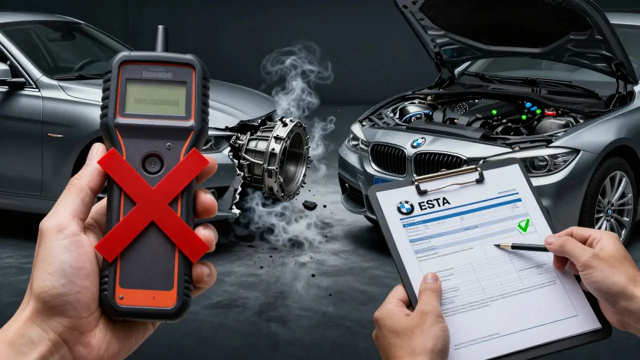 Porovnání levného a odborného diagnostického přístroje u BMW s následky chybné diagnostiky.