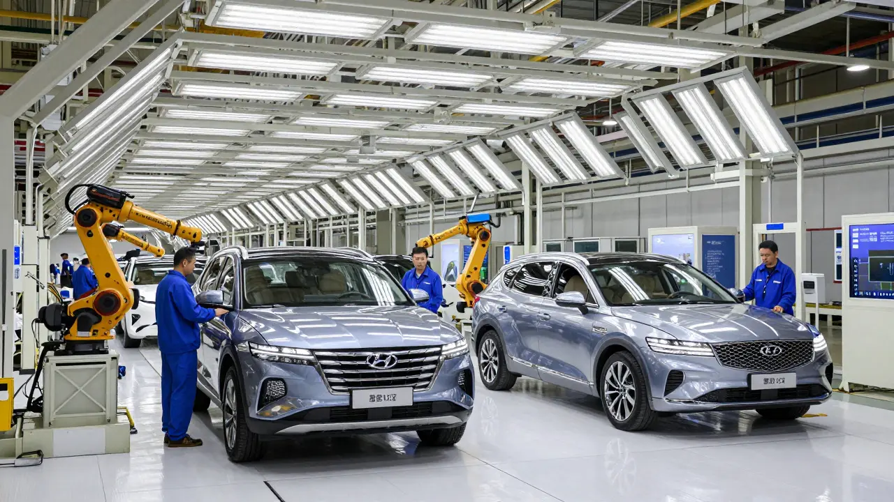 Hyundai Tucson, Kia Sorento a Genesis G80 na výrobní lince