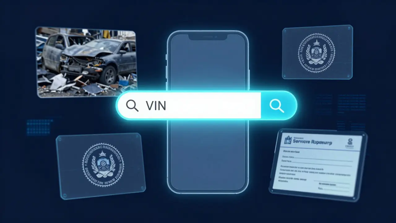 Digitální vyhledávání historie auta pomocí VIN kódu v internetu