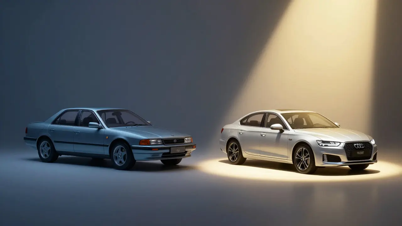 Konceptuální znázornění změny modelového roku auta.