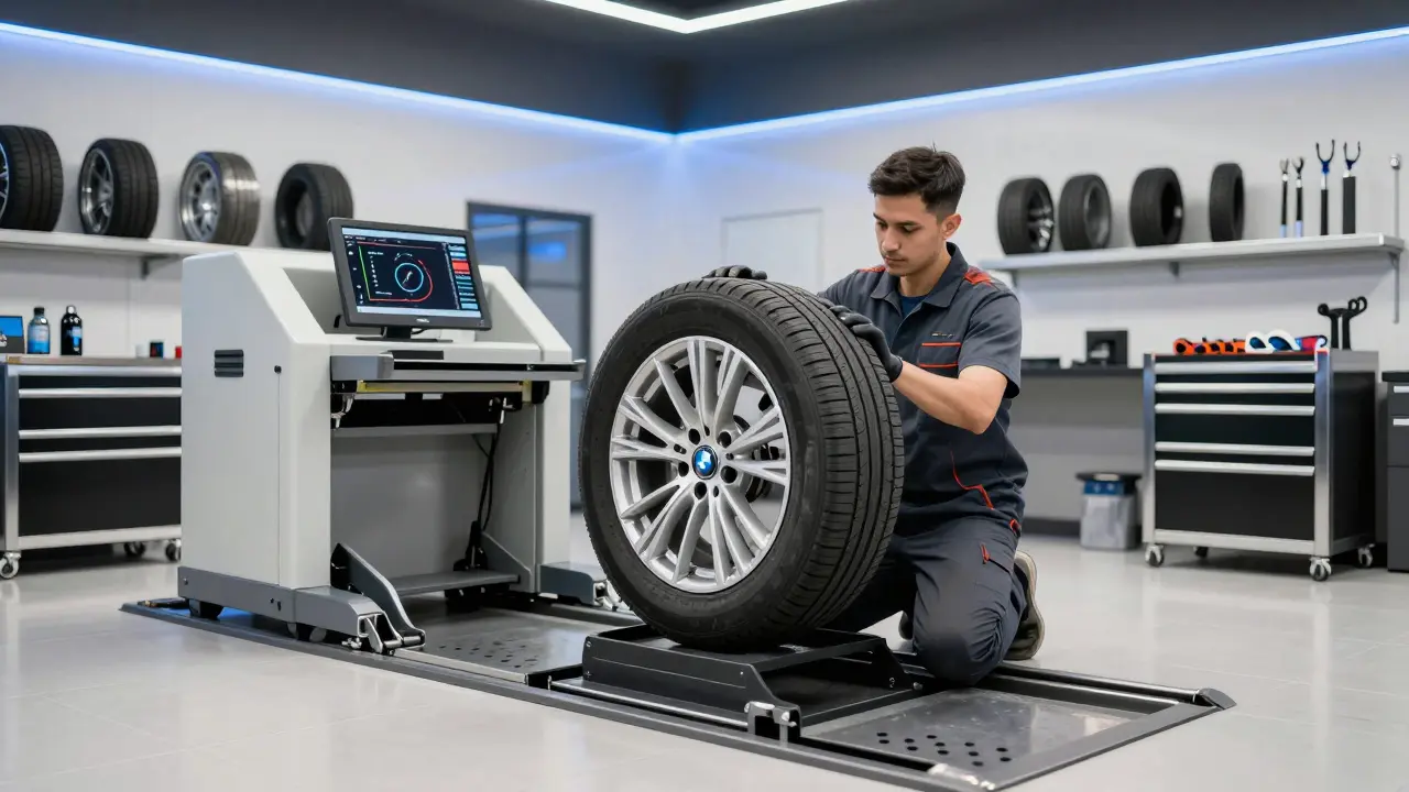 Profesionální vulkanizace pneumatiky v servisu BMW